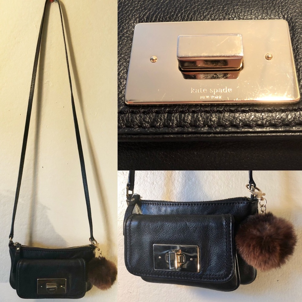 Kate Spade Crossbody With Real Fur Pom